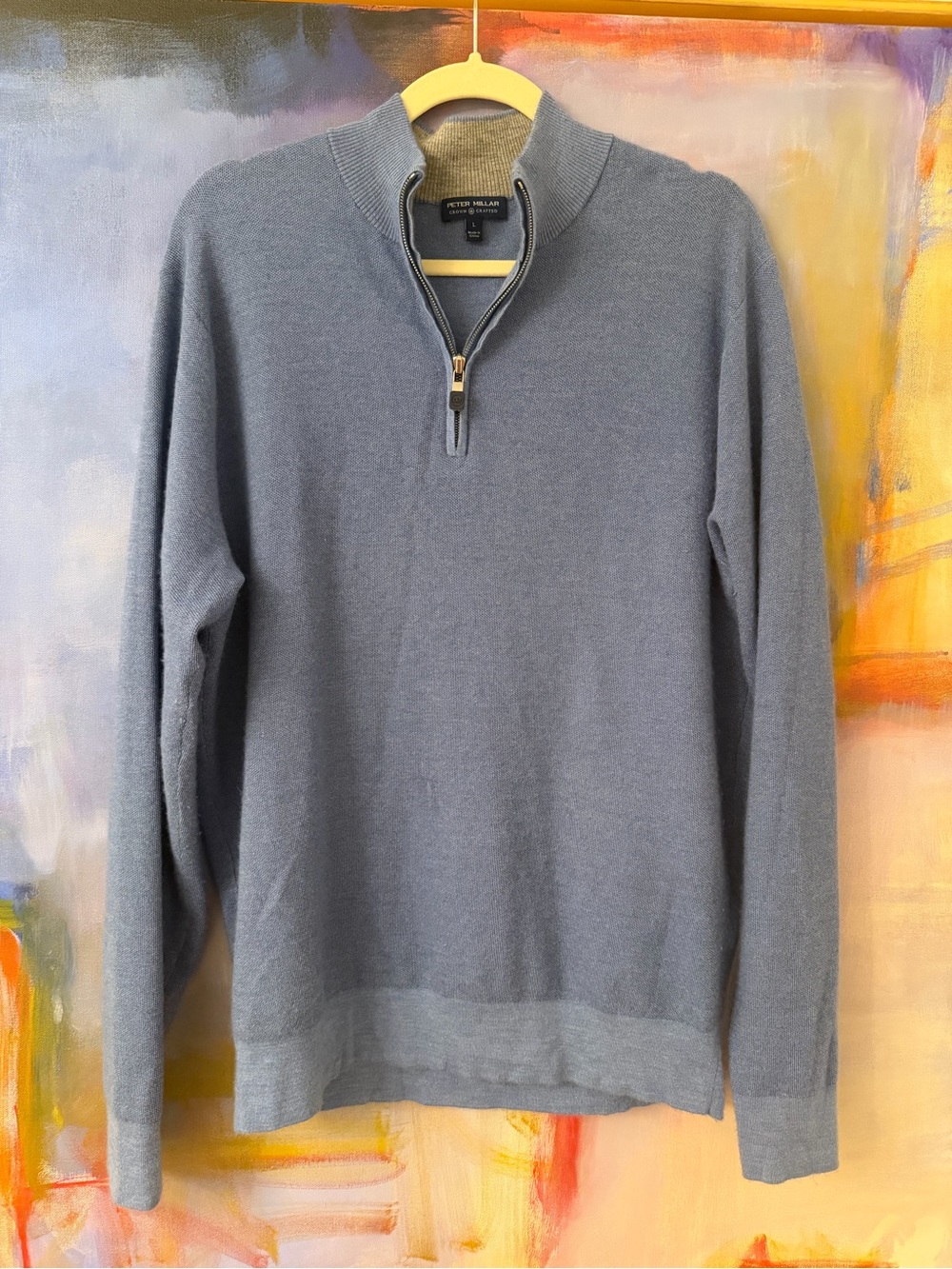 Peter Millar Blue Half-Zip Cashmere Sweater